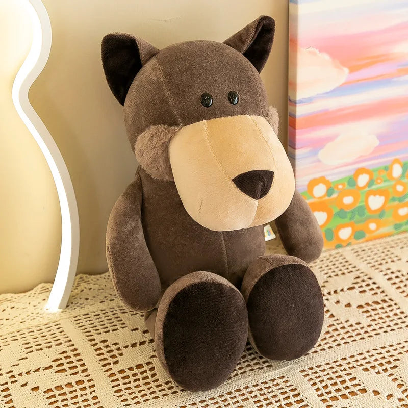 Stuffed Plush Animals Toys Soft Dolls Jungle Lion Elephant Tiger Dog Fox Monkey Deer Children Gift Kawaii Baby Kids Hobbie Toys