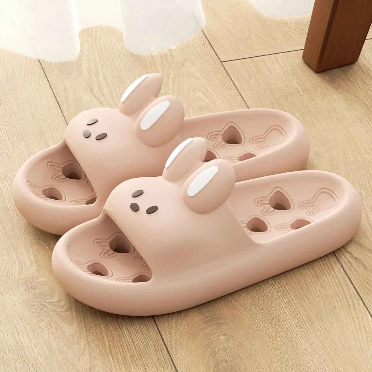 Cute Rabbit EVA Slides – Lightweight Waterproof Cloud Slippers for Women & Men Summer Home & Beach