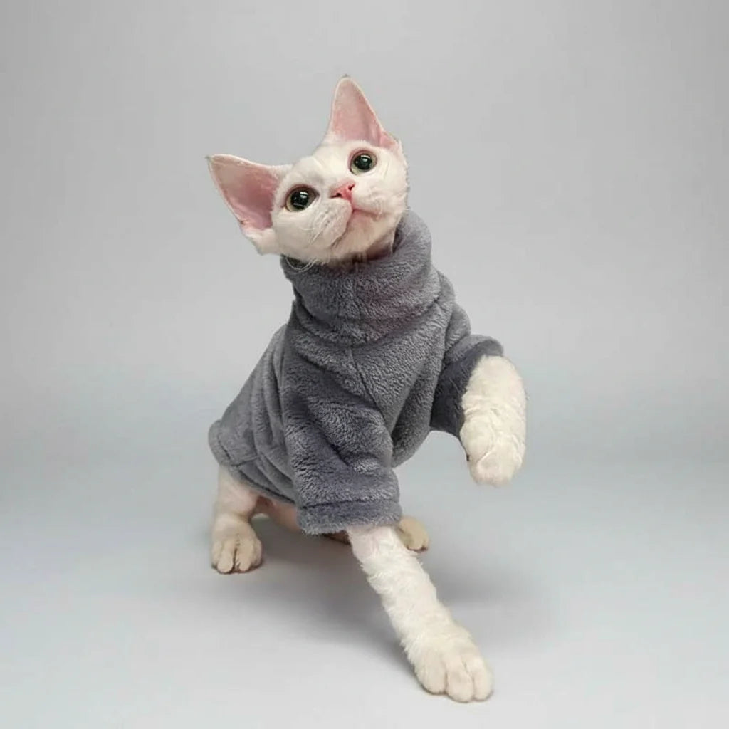 Sphynx Cat Turtleneck Sweater – Soft Warm Hairless Cat Pullover