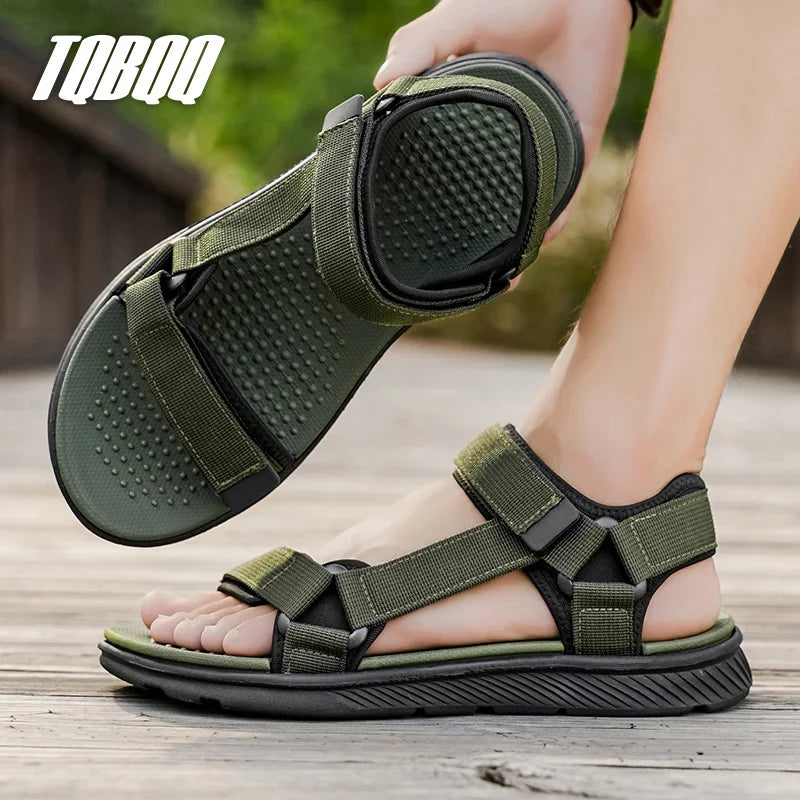 TQBQQ Men's Sandals Lightweight Non-Slip Quick Dry Beach Walking Travel Outdoor Water Friendly Cushioned EVA Shoes