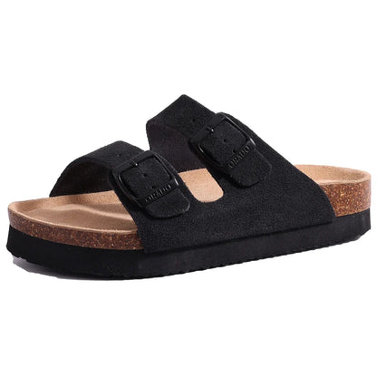 Litfun New Women Clogs For Women Fashion Cork Suede Mules Slipper Classic Cork Antislip For Outdoor Slippers With Arch Support