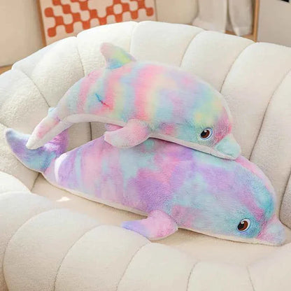 Cute Colorful Dolphin Plush Toy (19.7 in) - Soft Cartoon Throw Pillow Home Decor Gift