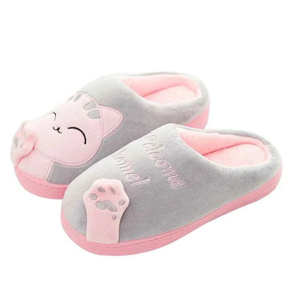 Women's Kawaii Cat Decor Slippers Comfortable Plush Lined