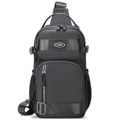 Riding backpack for men, men's chest bag, casual men's single shoulder bag, lightweight and large-capacity crossbody bag