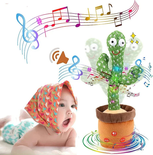 1pc Juguete de cactus bailarín, repetición de voz, altavoz de canciones, juguete de peluche interactivo y decorativo que canta y habla