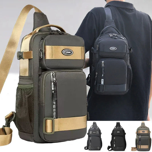 Mochila de equitación para hombres, bolso de pecho para hombres, bolso de hombre casual de un solo hombro, bolso cruzado ligero y de gran capacidad