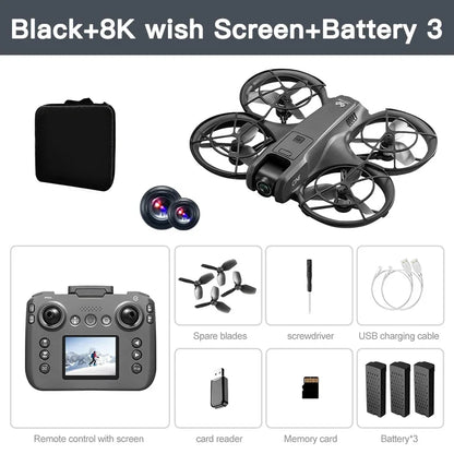 Lenovo Drone With screen RC 8K Professional HD Aerial Photography GPS Laser obstacle avoidance Three-axis gimbal Aircraft