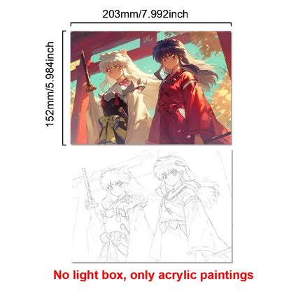 Anime Character Light Picture Frame, Inuyasha Character LED Light, Wall Decoration, Room Night Light, Gift, Moonlight Light