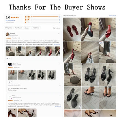 2026 Fashion Sexy Thin High Heels Slides Women Open Toe Pumps Slip Sandal Female Slippers Mule Patent Leather Outdoor Flip Flops
