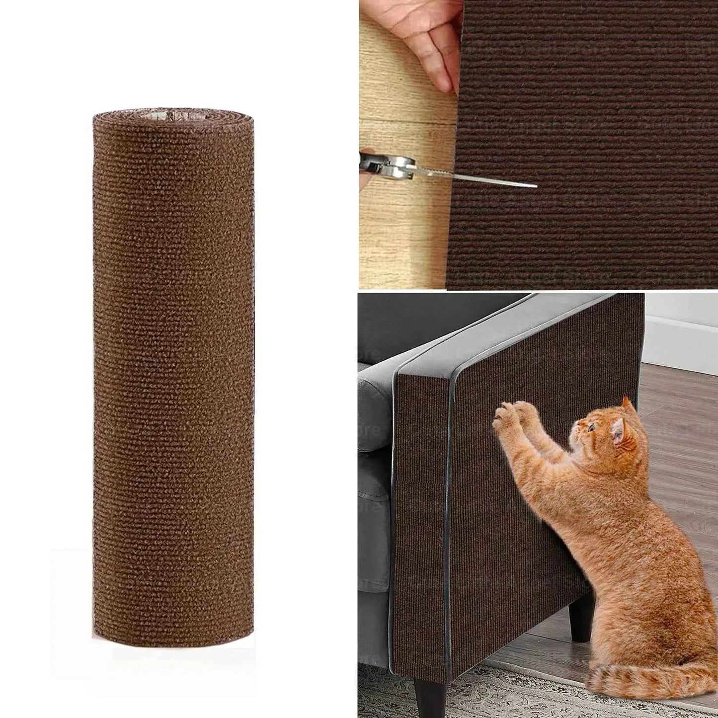 Cat Scratcher Sofa Protector 40x300cm – Self-Adhesive Trimmable Scratch Mat for Furniture Protection