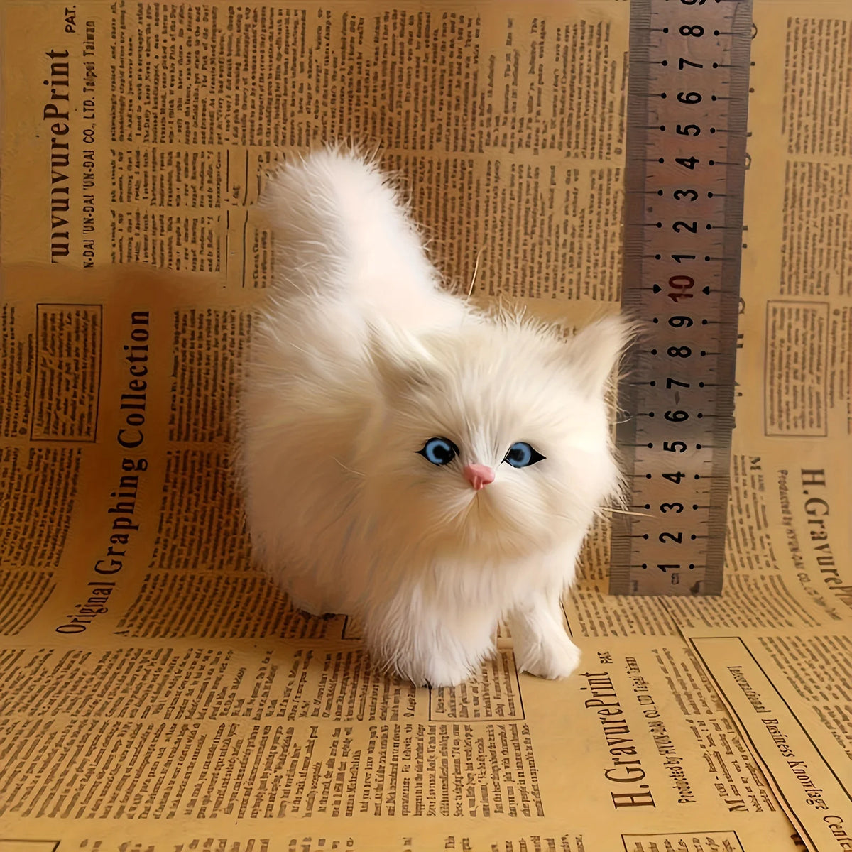 Soft Simulation Cat Plush Toys Stuffed Kitten Model Fake Cats Realist Animals for Birthday Valentine's Day Gift