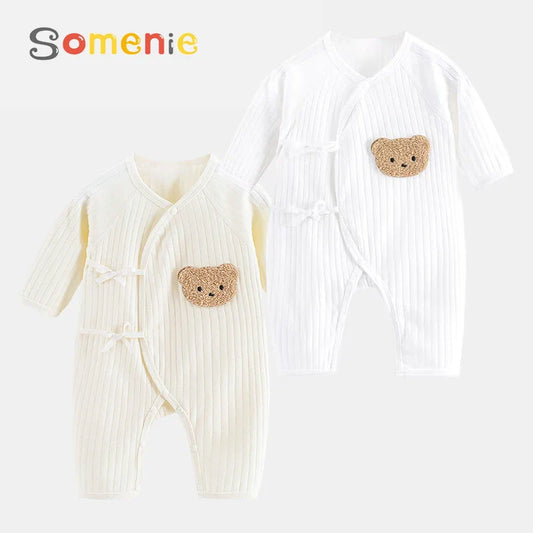 Somenie Pelele de Punto para Bebé 100% Algodón Manga Larga Una Pieza para Niños y Niñas Recién Nacidos Uso en 4 Estaciones