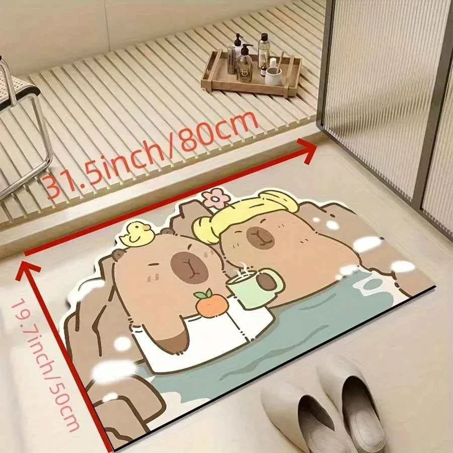 Cute Cartoon Bear Carpet Kitchen Rug Doormat Welcome Mat