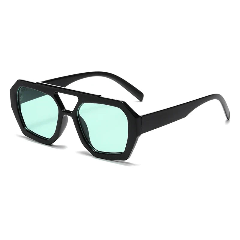 Hiking Women Fashion Polygonal Double Bridge Anti Light Glasses Luxury Minimalist Leopard Pattern Design Eyeglasses UV400