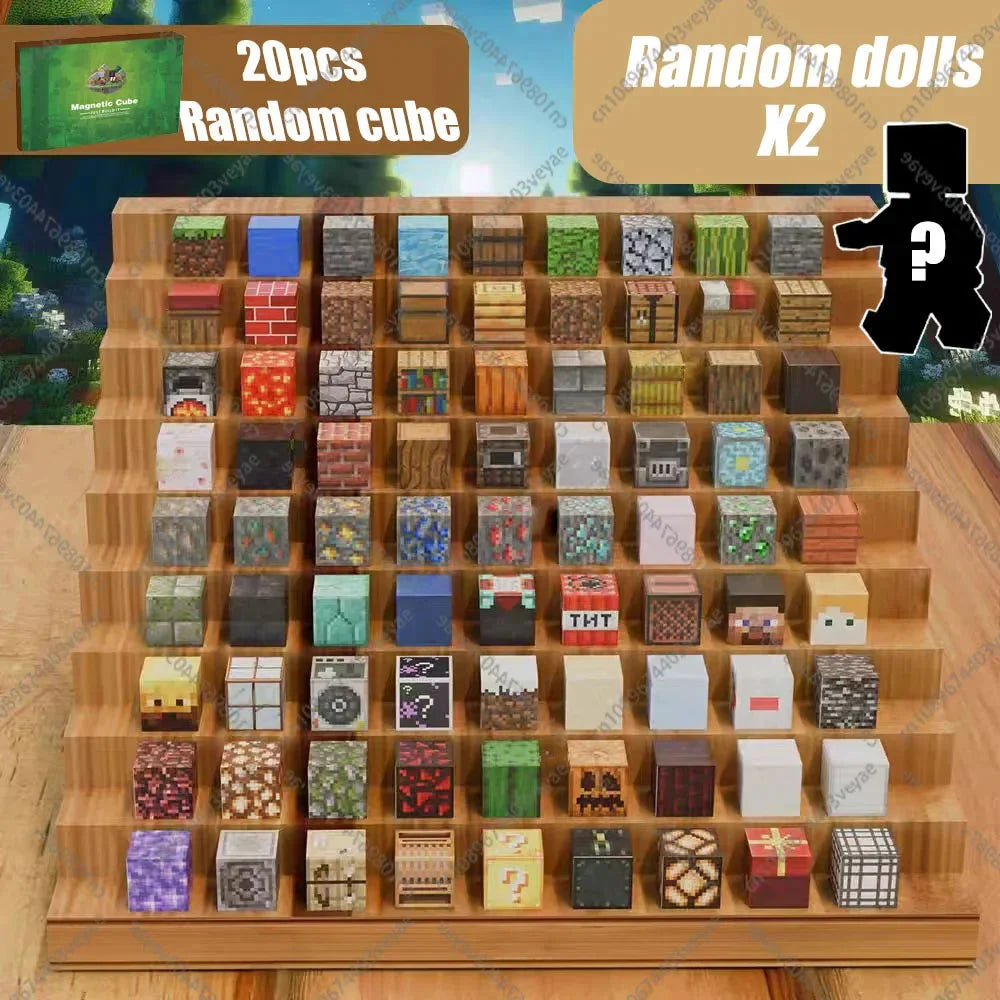 Magnetic Building Blocks Mine World Magnet Cube Set for Boy Girl Kid Age 3+ DIY Model Children Stem STEM Sensory Toy Gift