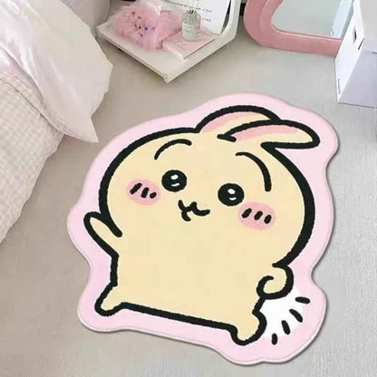 Chiikawa Hachiware Usagi Plush Area Rug - Non-Slip