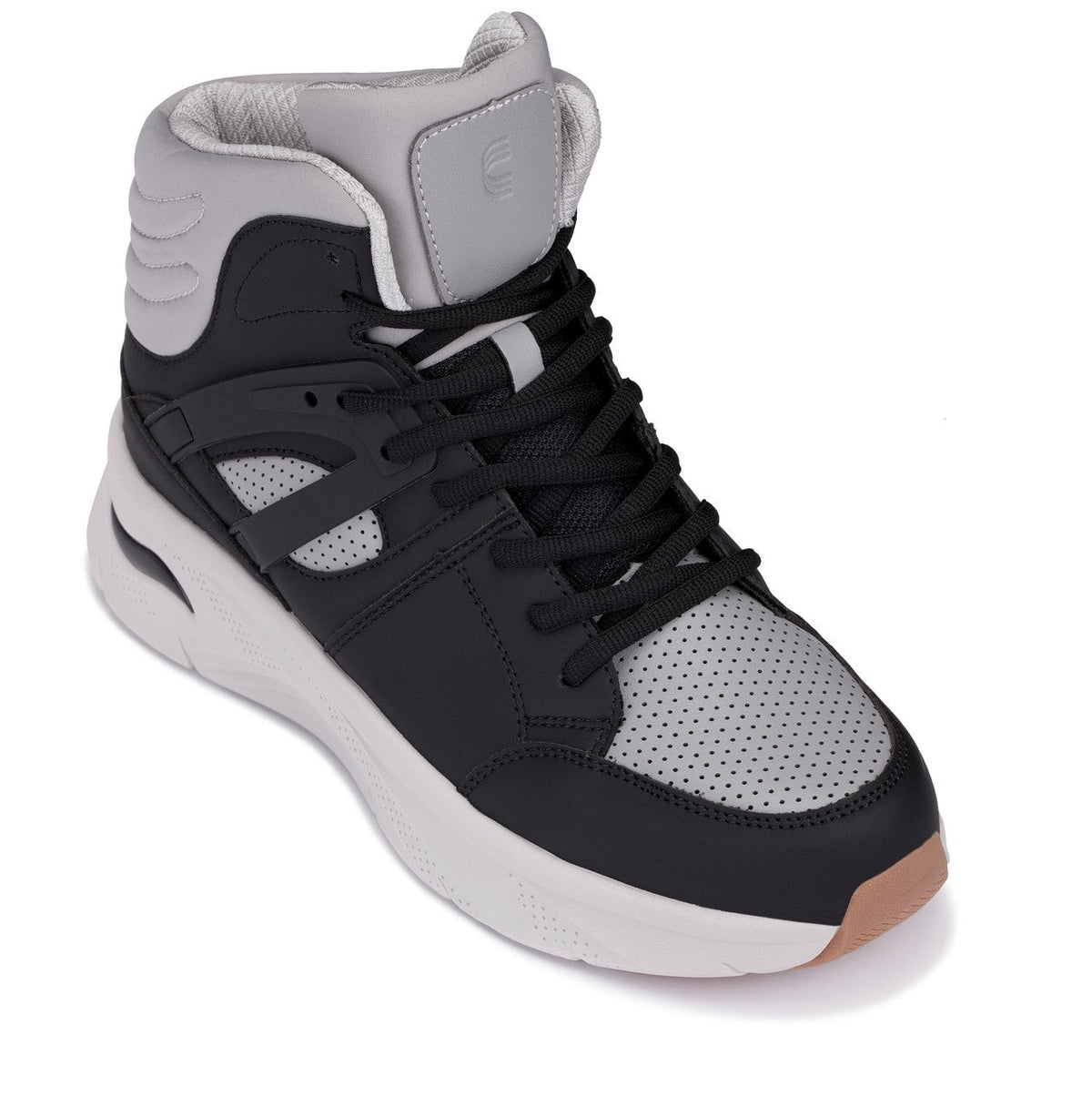 CALTO - S23412 - 3.2 Inches Taller (Black/Grey Sole) - High-Top Height-Boosting Sneaker