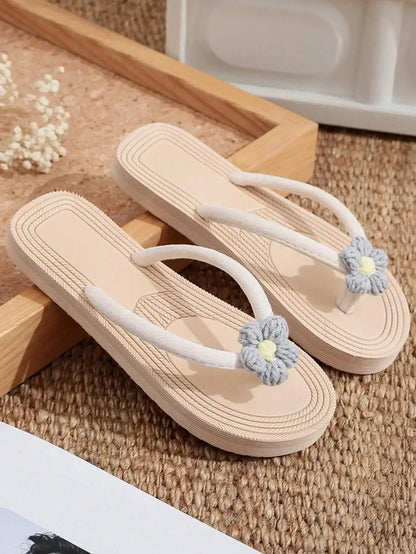 Women Flat Sandals Thong Flip Flops Cute Pink Open Toe Beach Shoes, Simple Style For Holiday & Beach