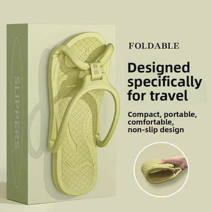 Foldable Travel Slippers Unisex EVA Flip Flops Hotel Non Slip Bathroom Indoor Outdoor Portable Lightweight Comfortable
