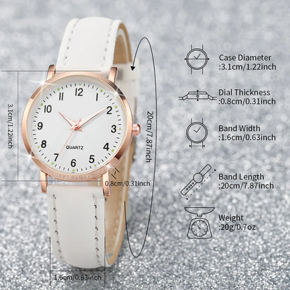 Fashion Women Watches Casual Arabic Dial Ladies Leather Band Quartz Watch Reloj Mujer Girls Clock Gift