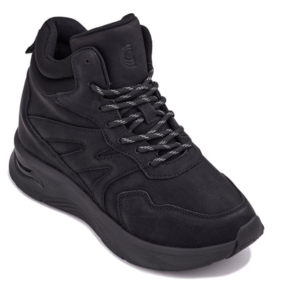 CALTO - S25424 - 3.6 Inches Taller (Black) - Lightweight Work Style Casual Sneak-Boot