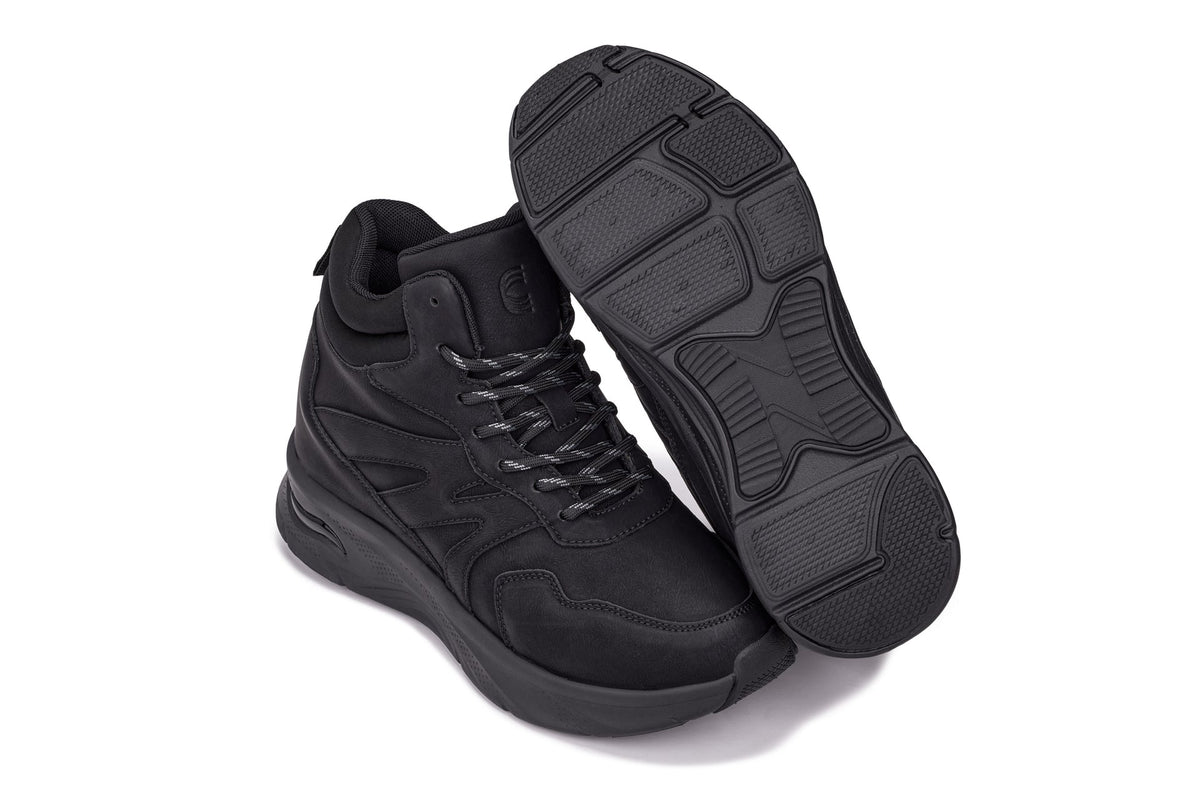 CALTO - S25424 - 3.6 Inches Taller (Black) - Lightweight Work Style Casual Sneak-Boot