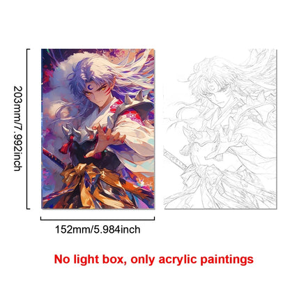 Anime Character Light Picture Frame, Inuyasha Character LED Light, Wall Decoration, Room Night Light, Gift, Moonlight Light
