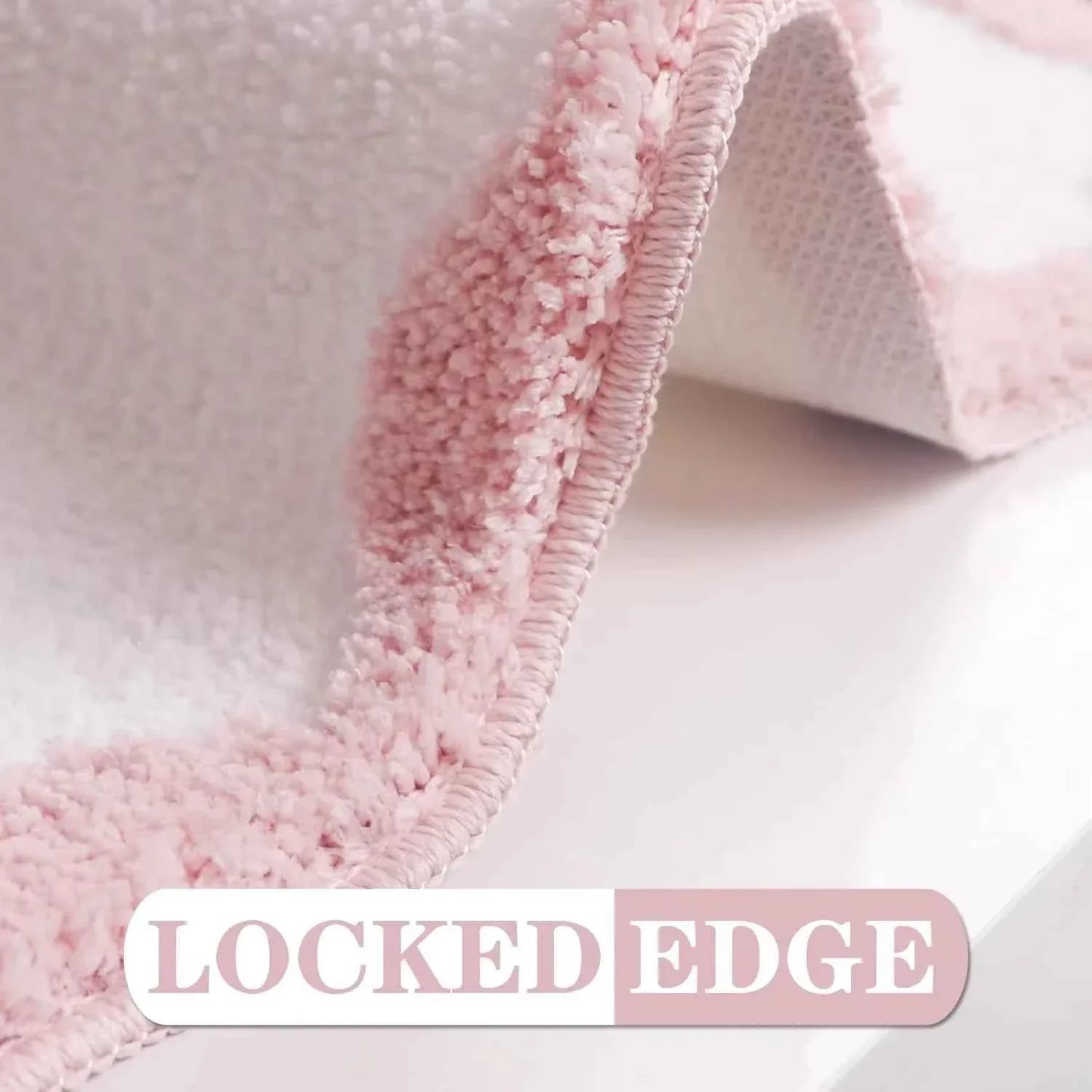 Pink Bow Bath Mat Bathroom Cute Preppy Rugs Scalloped