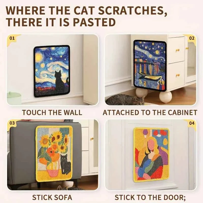 Wall Mounted Cat Scratching Mat – Durable Fabric Claw Board with Space-Saving Design