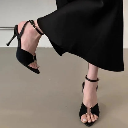 Sexy Super-high Heels Women Sandals Fad Pointed Toe Heeled Shoes 2025 Summer Stilettos Pumps Elegant Slingback Chaussures Femme