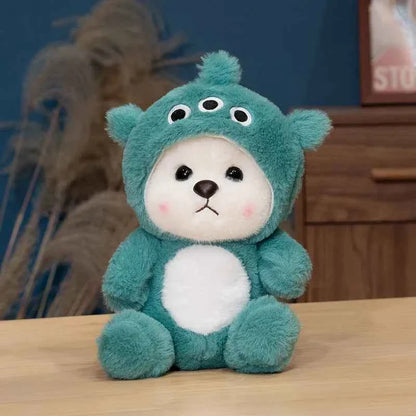 Kawaii White Bear Plush Toy (9.8 in) - Transforms into Pikachu/Stitch Soft Doll Gift