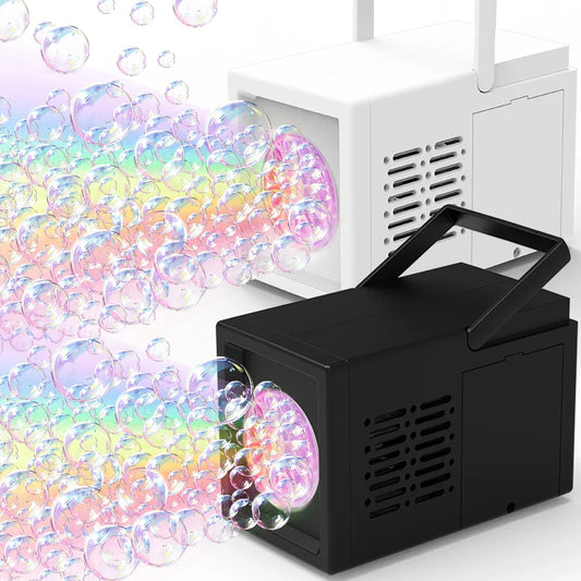 Máquina de burbujas eléctrica de mano totalmente automática de 10 orificios, juguete para exteriores, cumpleaños, sin batería ni agua de burbujas