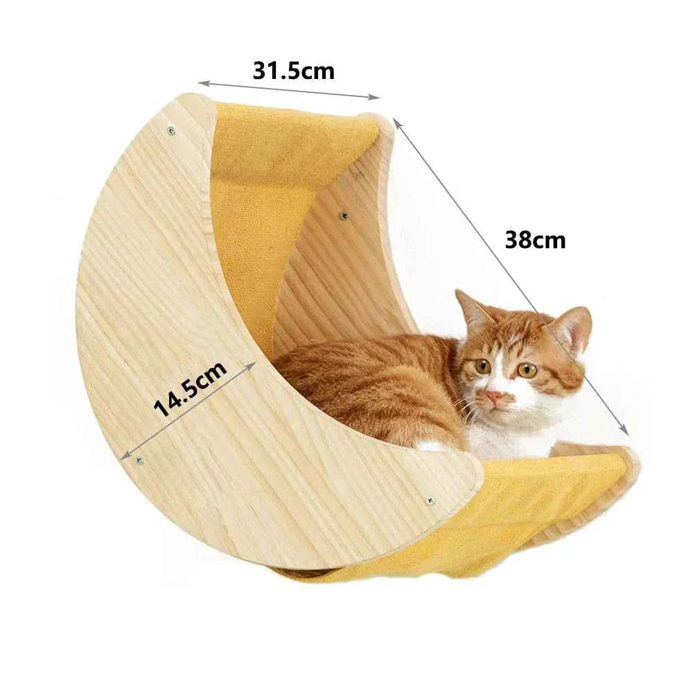 Wall-Mounted Cat Climbing Rope – Solid Wood Pedals & Sisal Scratch Training Toy for Indoor Cats