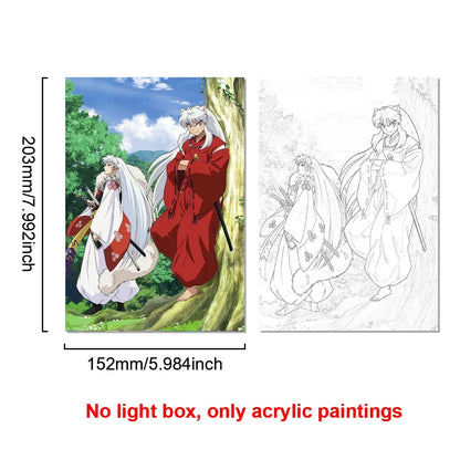Anime Character Light Picture Frame, Inuyasha Character LED Light, Wall Decoration, Room Night Light, Gift, Moonlight Light