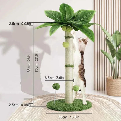 Cat Scratching Post Tree 65cm – Sisal Rope Scratch Tower with Hanging Toys