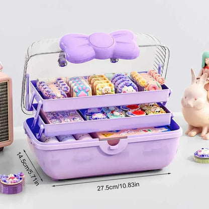 Multi-layer Hairpin Organizer Cute Girl Jewelry Case Head
