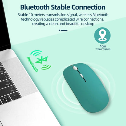 Bluetooth 5.0 Wireless Mouse Ultra Slim Portable Silent Ergonomic for Laptop Tablet PC MacBook Phone Adjustable DPI Ergonomic