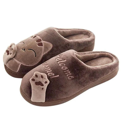 Women's Kawaii Cat Decor Slippers Comfortable Plush Lined