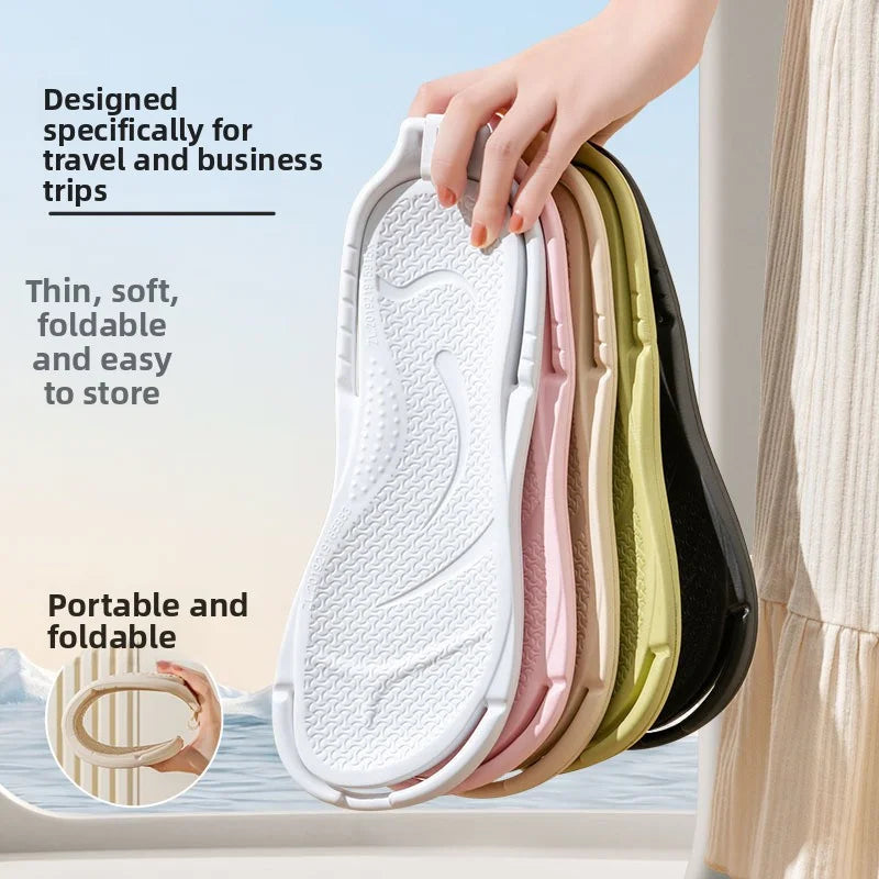 Foldable Travel Slippers Unisex EVA Flip Flops Hotel Non Slip Bathroom Indoor Outdoor Portable Lightweight Comfortable