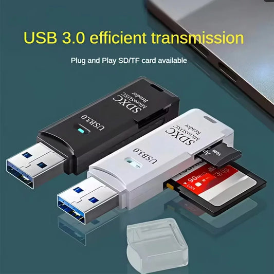 Lecteur de cartes USB2.0/3.0 2 en 1 Adaptateur USB pour lecteur de cartes Micro TF SD Lecteur de cartes haute vitesse Carte mémoire TF pour accessoires PC portable