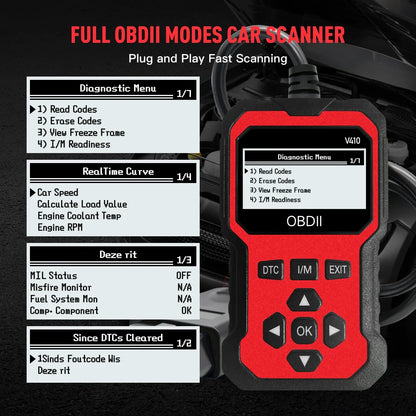 OBD2 Scanner Instant Fault Code Reader and Voltage Check | OBDII/CAN Full System Diagnosis | 10 Second Fault Analysis