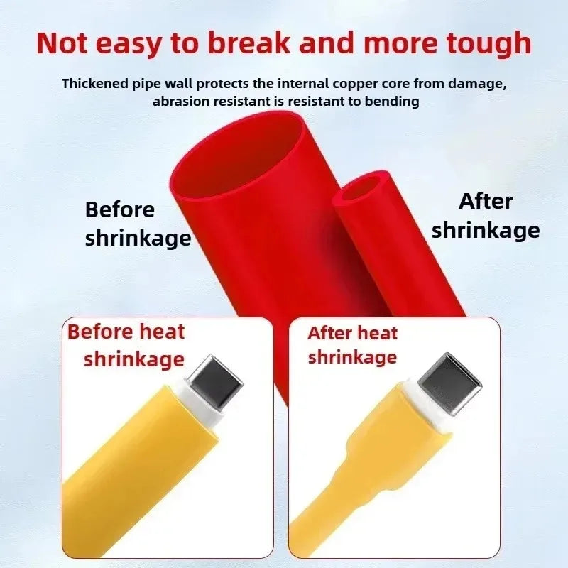 Heat-shrink Tubing Thermoresistant Tube Heat Shrink Wrapping Kit Electrical Connection Wire Cable Insulation Sleeved Protecter