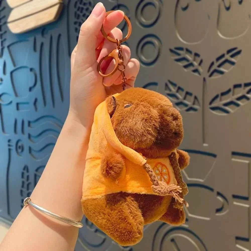 Cute 12cm Capybara Plush Toy: Hoodie, Wings & Keychain/Pendant Gift
