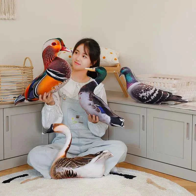 Simulation 3D Birds Plush Toys Soft Stuffed Animals Goose