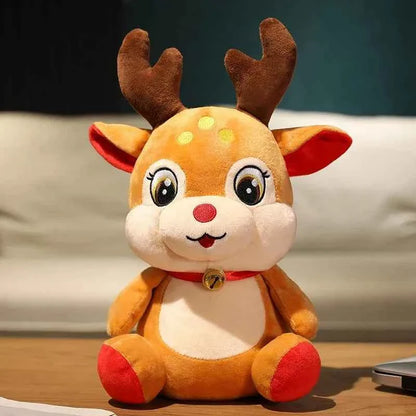 Cute Christmas Series Plush Doll (8-9 in) - Stuffed Santa, Snowman & Elk Toy