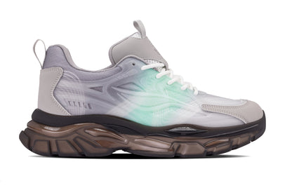 CALTO - S3863 - 2.6 Inches Taller (Green/Grey) - Chunky Sole Sporty Sneakers