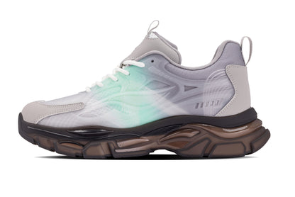 CALTO - S3863 - 2.6 Inches Taller (Green/Grey) - Chunky Sole Sporty Sneakers