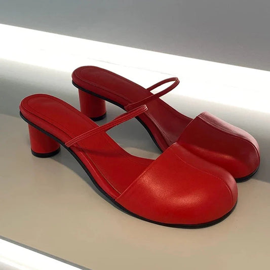 Pantuflas Mules de Verano para Mujer con Punta Cubierta, Elegantes, sin Cordones, Estilo Slingback, Sandalias de Calle para Mujer