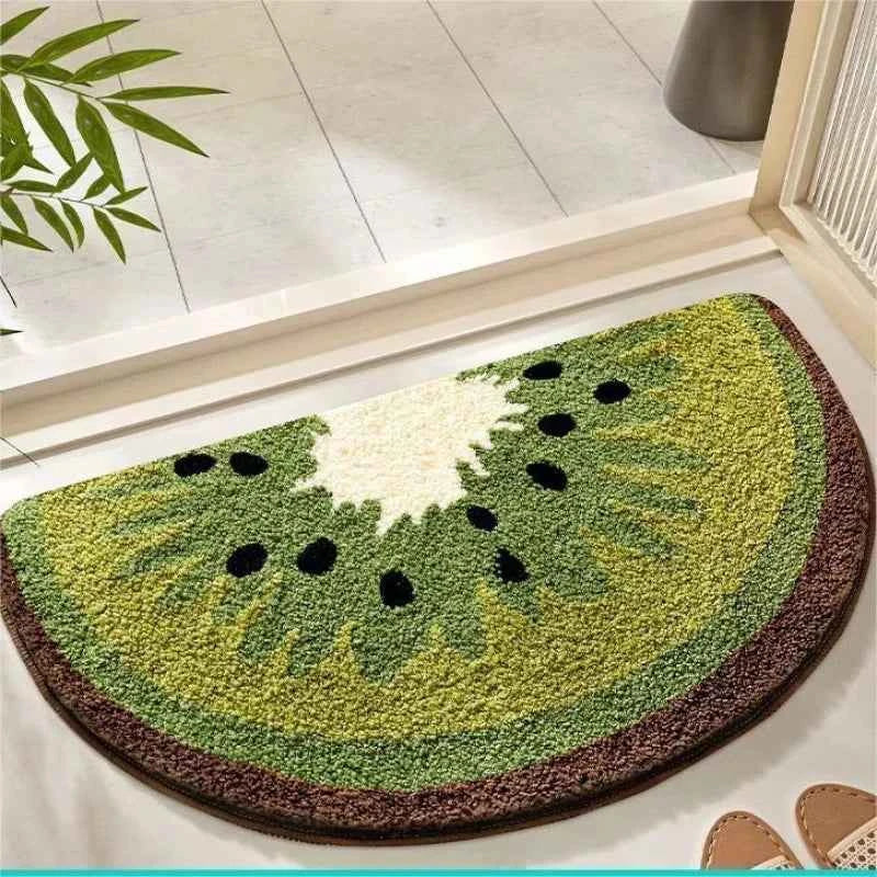 Cartoon Lemon Smiling Plush Carpet Bathroom Water-Absorbing