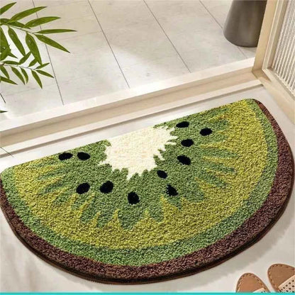 Cartoon Lemon Smiling Plush Carpet Bathroom Water-Absorbing